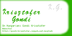 krisztofer gondi business card